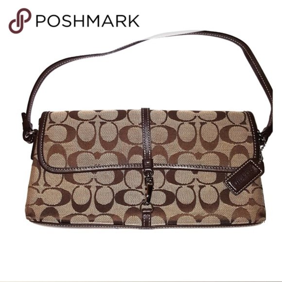 バッグ Coach Signature Demi Clip Flap Purse Coach | Bags | Coach Signature Demi Clip Flap Purse No